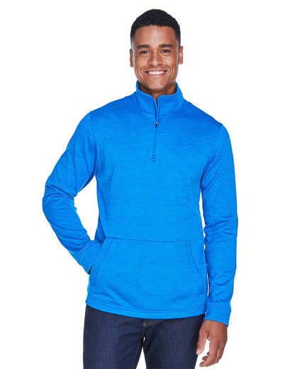 Devon & Jones Men's Newbury Mélange Fleece Quarter-Zip Pullover DG798 #colormdl_French Blue Heather