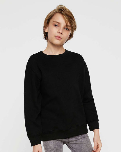 LAT Youth Elevated Fleece Crewneck Sweatshirt 2225 #colormdl_Black