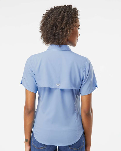 Columbia Women's PFG Tamiami™ II Short Sleeve Shirt 212466 #colormdl_White Cap Blue