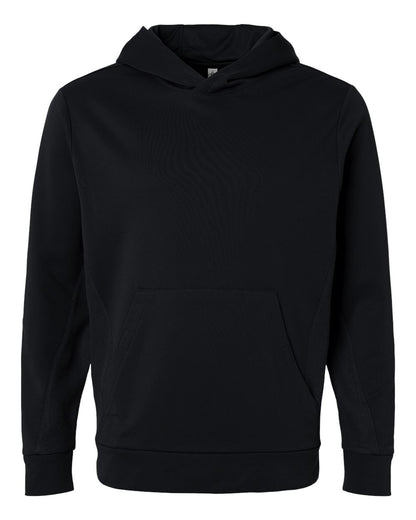 Team 365 Unisex Squad Hooded Tech Fleece Pullover TT400 #color_Black