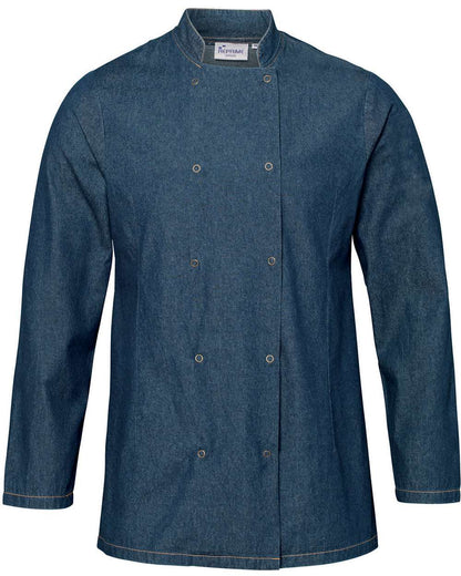 Artisan Collection by Reprime Unisex Denim Chef's Jacket RP660 #color_Denim Blue