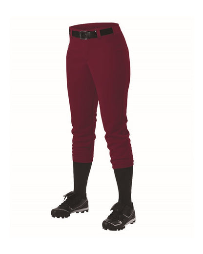 Alleson Athletic Women's Belt Loop Fast-Pitch Pants 605PBW #color_Maroon