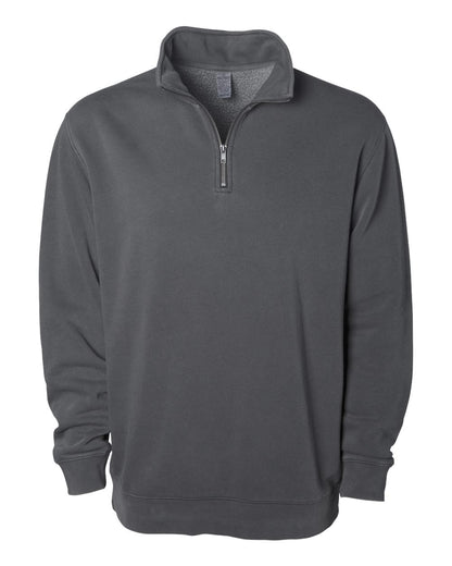 Independent Trading Co. Unisex Pigment-Dyed Quarter-Zip Pullover PRM4600QZ #color_Pigment Black