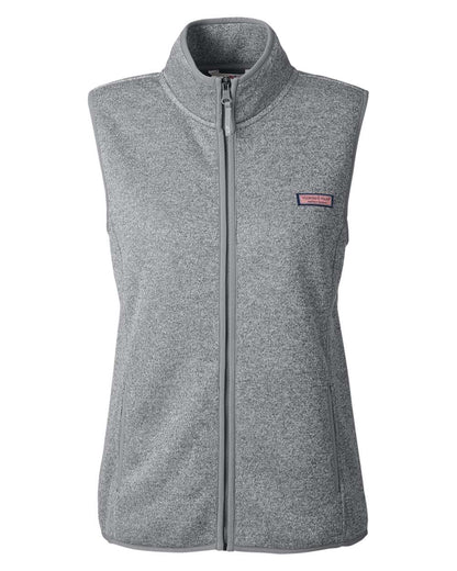 vineyard vines Women's Mountain Sweater Fleece Vest O001411 #color_Grey Heather