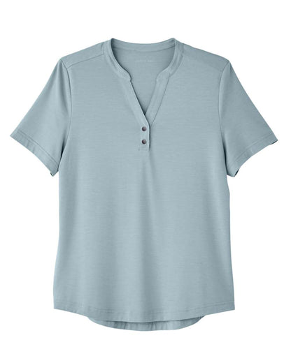 North End Women's JAQ Snap-Up Stretch Performance Polo NE100W #color_Opal Blue