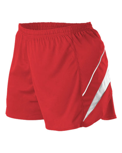 Alleson Athletic Women's Loose Fit Track Shorts R1LFPW #color_Red/ White