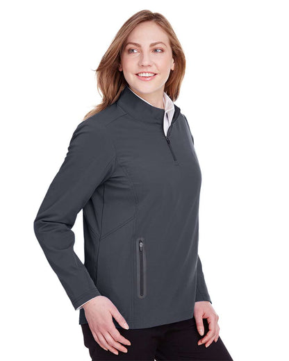 North End Women's Quest Stretch Quarter-Zip Pullover NE401W #colormdl_Carbon/ Black