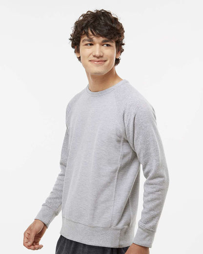 J. America Men's Ripple Fleece Raglan Crewneck Sweatshirt 8707 #colormdl_Oxford