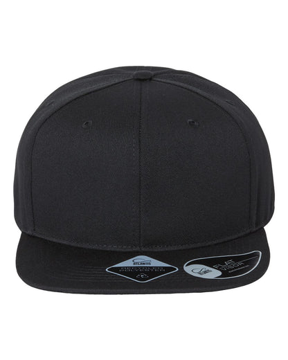 Atlantis Headwear Sustainable Flat Bill Cap JAMES #color_Black