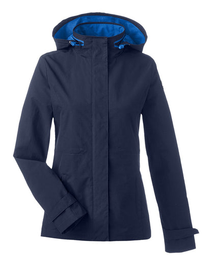 Nautica Women's Voyage Hooded Rain Jacket N17183 #color_Navy