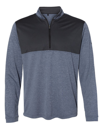 Adidas Lightweight Quarter-Zip Pullover A280 #color_Collegiate Navy Heather/ Carbon