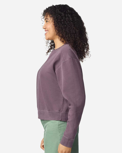 Comfort Colors Women's Garment-Dyed Mid-Length Crewneck Sweatshirt 1566L #colormdl_Dusk