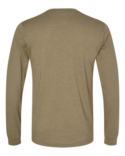 BELLA + CANVAS Heather CVC Long Sleeve Tee 3501CVC #color_Heather Olive