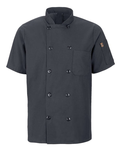 Chef Designs Mimix™ Short Sleeve Chef Coat with OilBlok 046X #color_Charcoal