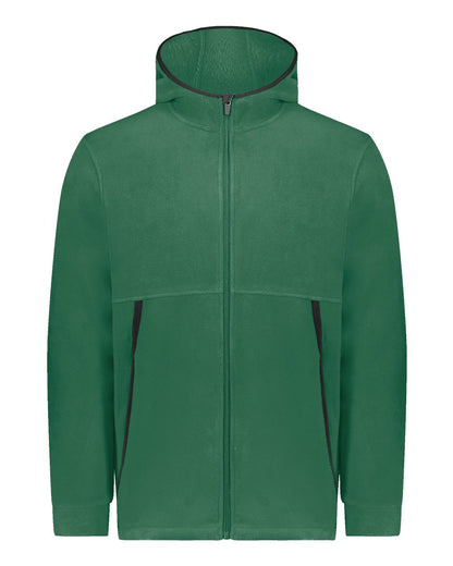 Augusta Sportswear Eco Revive™ Polar Fleece Hooded Full-Zip Jacket 6858 #color_Dark Green