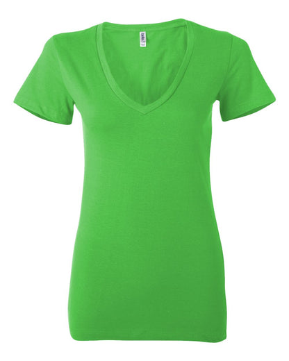 BELLA + CANVAS Women’s Jersey Deep V-Neck Tee 6035 #color_Neon Green