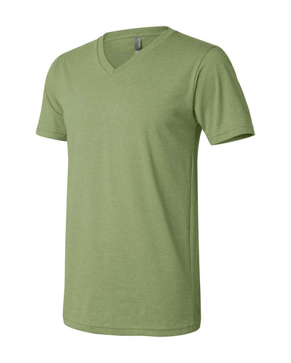 BELLA + CANVAS Heather CVC V-Neck Tee 3005CVC #color_Heather Green