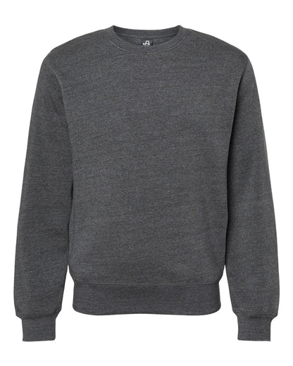J. America Unisex Triblend Fleece Crewneck Sweatshirt 8870 #color_Black Triblend