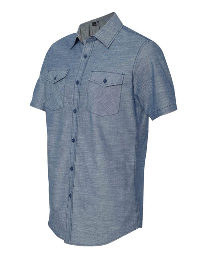 Burnside Chambray Short Sleeve Shirt 9255 #color_Light Denim