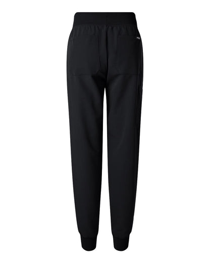 Jaanuu Women's Silex Knit-Waist Scrub Joggers W20003 #color_Black