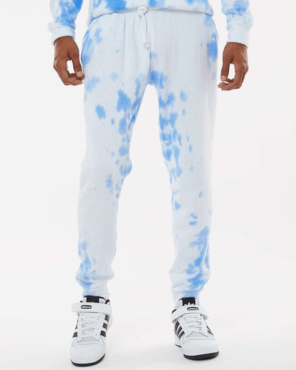 J. America Unisex Tie-Dyed Fleece Joggers 8884 #colormdl_Periwinkle Tie Dye