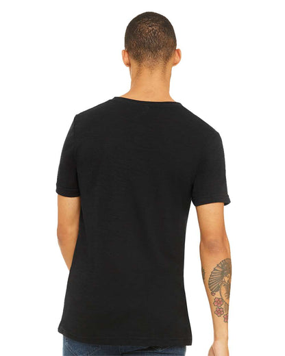 BELLA + CANVAS Textured Jersey V-Neck Tee 3655 #colormdl_Solid Black Slub