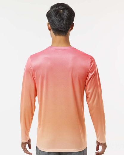 Paragon Unisex Barbados Performance Pin Dot Long Sleeve T-Shirt 225 #colormdl_Red/ Light Orange