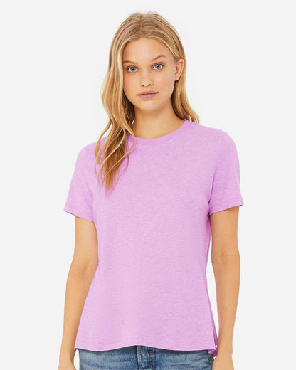 BELLA + CANVAS Women’s Relaxed Fit Heather CVC Tee 6400CVC #colormdl_Heather Prism Lilac