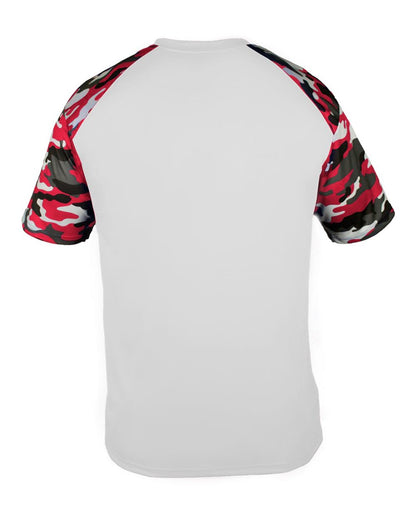 Badger Men's Camo Sport T-Shirt 4141 #color_White/ Red Camo