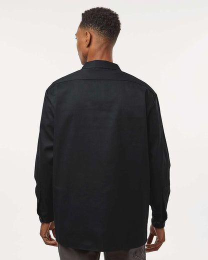 Dickies Men's Tall Long Sleeve Work Shirt 5574T #colormdl_Black