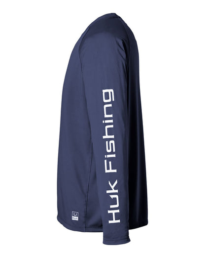 HUK Men's LoPro Pursuit Long Sleeve T-Shirt H12L009 #color_Naval Academy