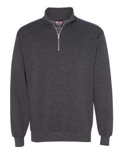 Bayside USA-Made Quarter-Zip Pullover Sweatshirt 920 #color_Charcoal Heather