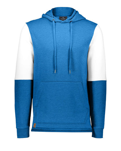 Holloway Men's All-American Team Fleece Colorblocked Hooded Sweatshirt 222581 #color_Royal Heather/ White