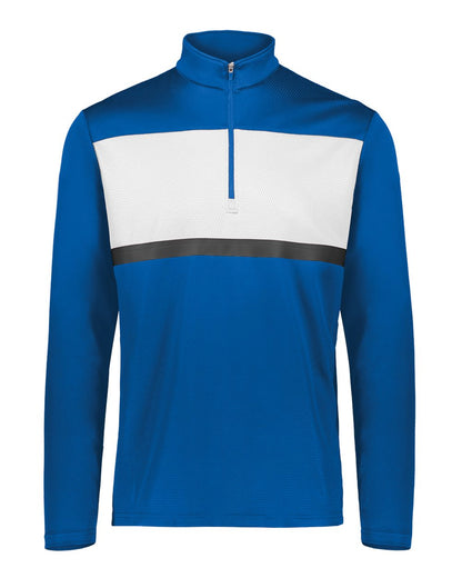 Holloway Men's Dry-Excel™ Prism Bold Quarter-Zip Pullover 222591 #color_Royal/ White