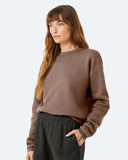 BELLA + CANVAS Unisex Sponge Fleece Drop Shoulder Crewneck Sweatshirt 3945 #colormdl_Vintage Brown