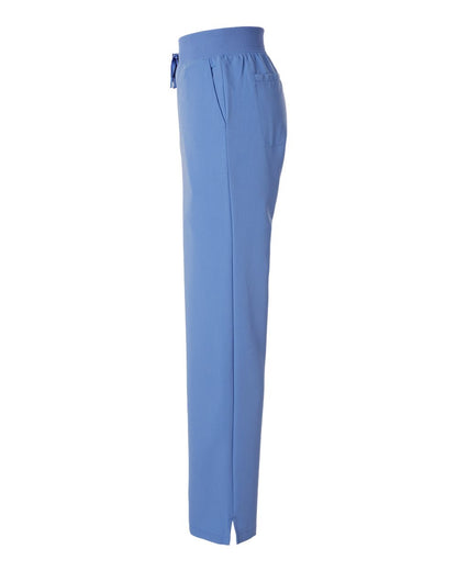 Jaanuu Women's Petite Sizes Xenos Essential Knit-Waist Scrub Pants W20001P #color_Ceil Blue