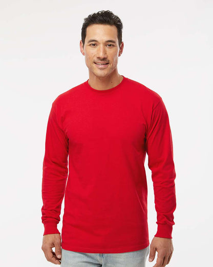M&O Unisex Gold Soft Touch Long Sleeve T-Shirt 4820 #colormdl_Deep Red