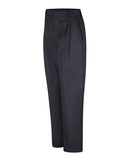 Red Kap Women's Pleated Twill Slacks PT39 #color_Black