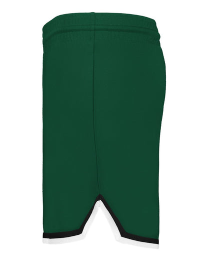 Alleson Athletic Women's Retro Basketball Shorts A56000 #color_Forest/ Black/ White