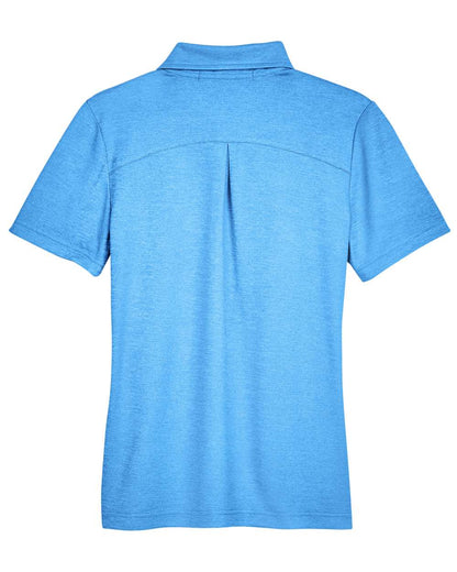 Devon & Jones Women's CrownLux Performance® Address Melange Polo DG22W #color_Ocean Blue Heather