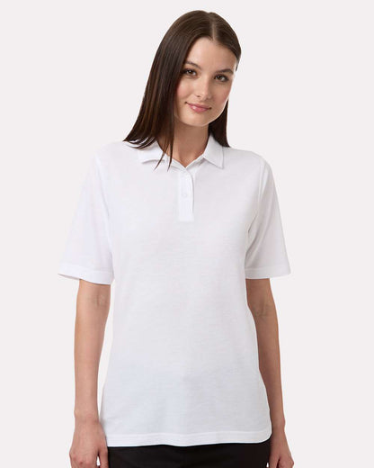 Harriton Women's Maverick CVC Pique Polo M105W #colormdl_White