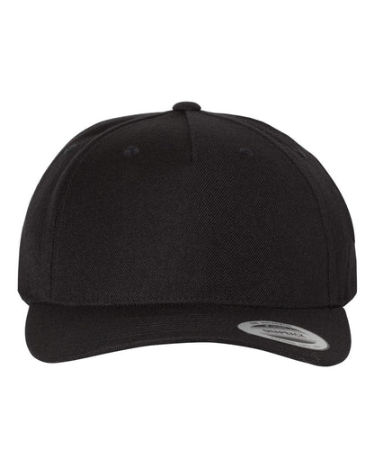 YP Classics Premium Five-Panel Curved Bill Snapback Cap 5789M #color_Black