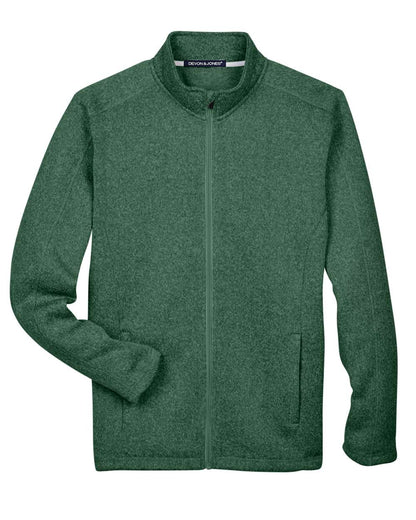 Devon & Jones Men's Bristol Full-Zip Sweater Fleece Jacket DG793 #color_Forest Heather