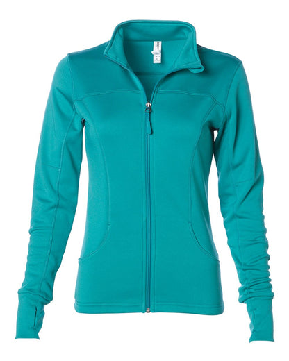 Independent Trading Co. Women's Poly-Tech Full-Zip Track Jacket EXP60PAZ #color_Lapis Green