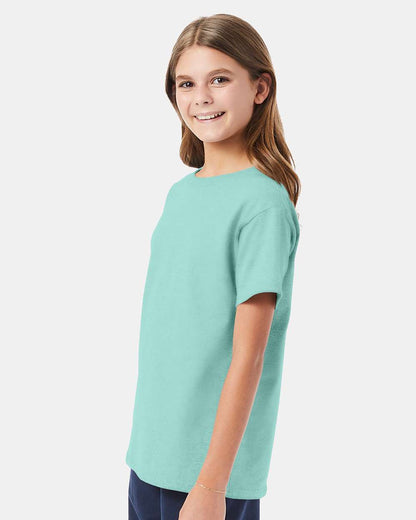 Hanes Essential-T Youth T-Shirt 5480 #colormdl_Clean Mint