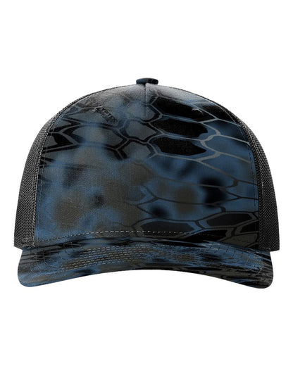 Richardson Five-Panel Printed Trucker Cap 112PFP #color_Kryptek Neptune/ Black