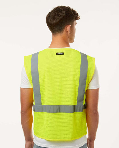 Kishigo Unisex Single Pocket Zipper Mesh Vest 1089-1090 #colormdl_Lime