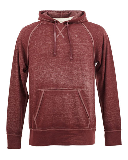 J. America Men's Vintage Zen Fleece Hooded Sweatshirt 8915 #color_Twisted Bordeaux