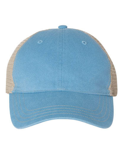 Richardson Garment-Washed Trucker Cap 111 #color_Columbia Blue/ Khaki