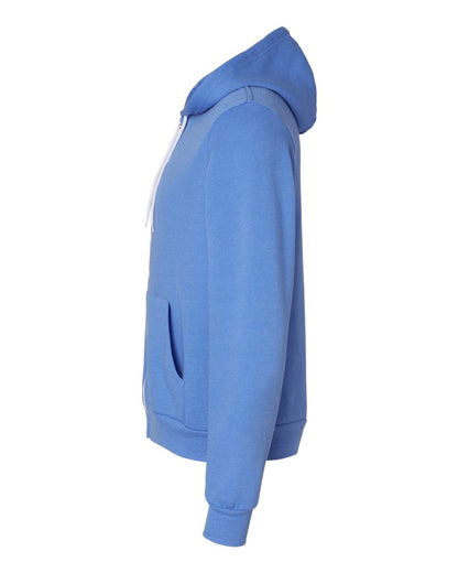 BELLA + CANVAS Sponge Fleece Full-Zip Hoodie 3739 #color_Heather Columbia Blue